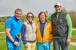 Hatten Spaß beim Golf Opening powered by Audi: Flight mit Caroline Beil und Lars Riedel